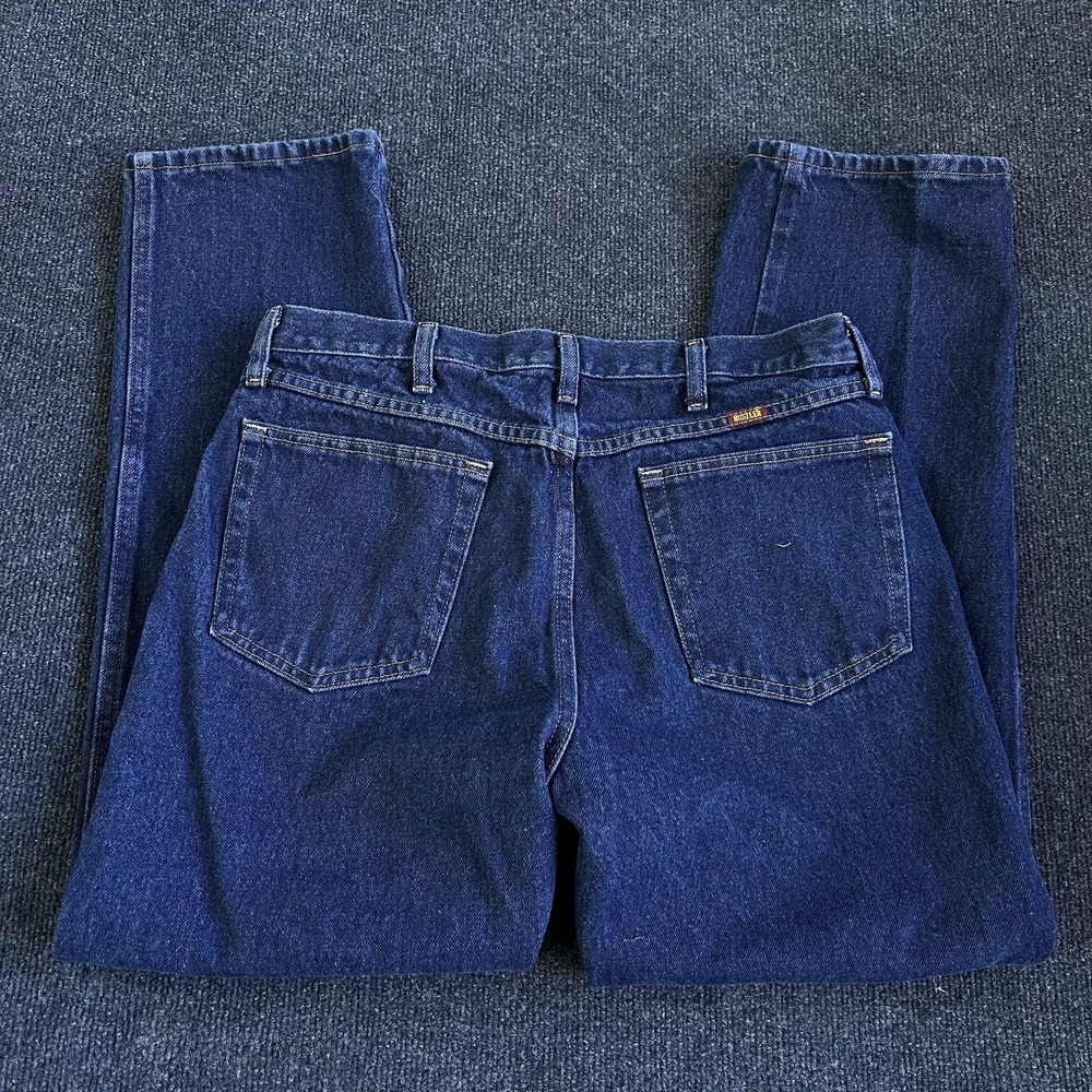 Rustler Jeans Mens 35x30 Dark Wash Blue Denim Regular Fit Straight Leg